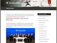 Tablet Screenshot of ir.achillion.com